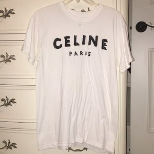 White “Celine” t shirt